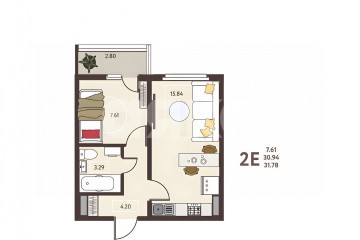 Фото №3: 1-комнатная квартира 31 м² - Липецк, мкр. ЖК Инстеп. Механизаторов, ул. Механизаторов, 15А